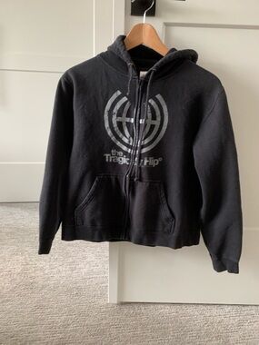 The Tragically Hip Black Zip-Up Hoodie with Logo